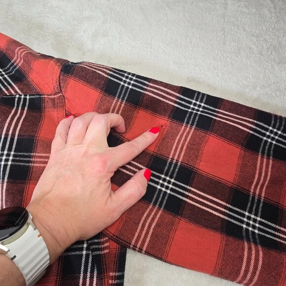 Wrangler Western Top Mens XLT Red Plaid Flannel Thick Thrashed Western Ranch - Picture 13 of 14